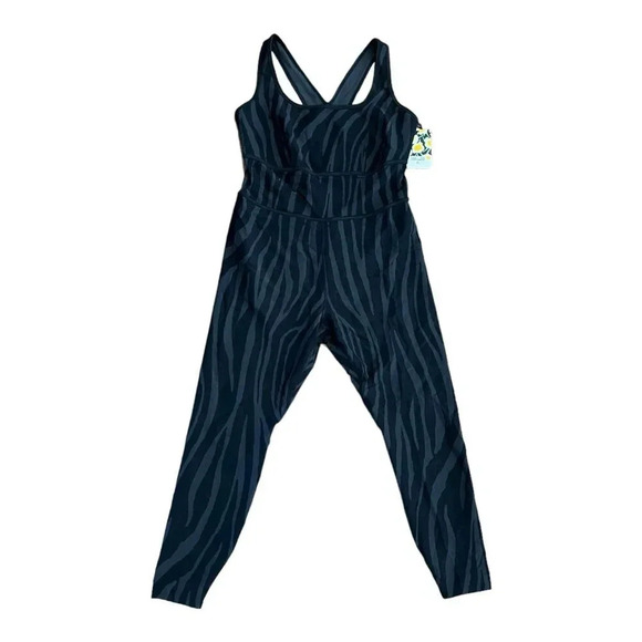 Diane von Furstenberg Target Gray Zebra Print Fitted Jumpsuit XXL - Picture 2 of 4